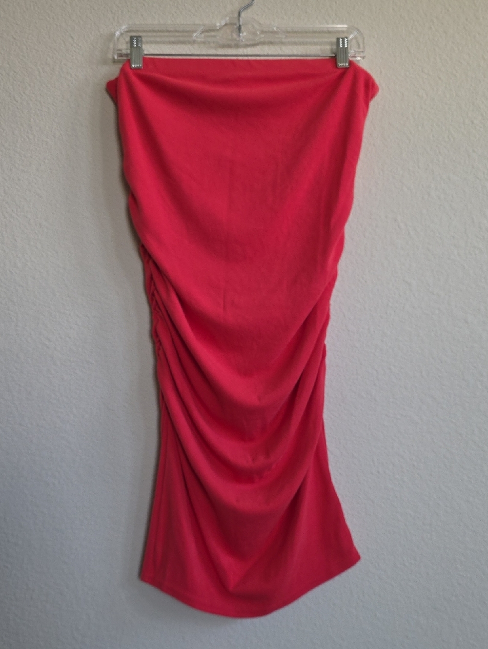 NWT Free People Beach Cornelia Mini Red Strapless Ruched Tube Dress, Sz M